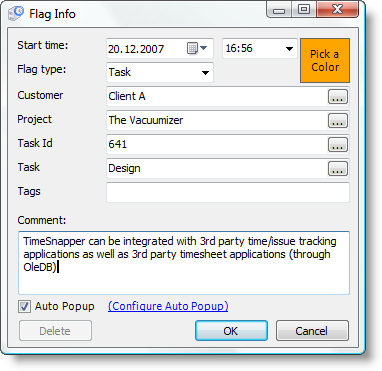 TimeSnapper New Flag - Task
